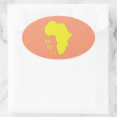 Funky Gele Afrika Kaart Ovale Sticker (Tas)