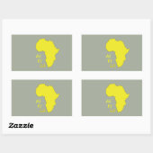 Funky Gele Afrika Kaart Rechthoekige Sticker (Vel)