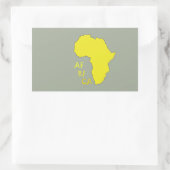 Funky Gele Afrika Kaart Rechthoekige Sticker (Tas)