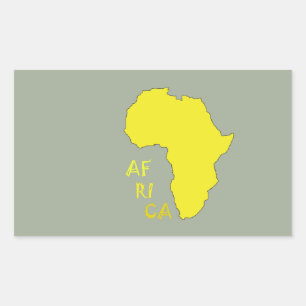 Funky Gele Afrika Kaart Rechthoekige Sticker