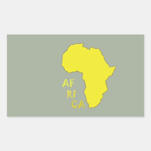 Funky Gele Afrika Kaart Rechthoekige Sticker (Voorkant)