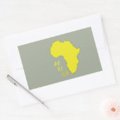 Funky Gele Afrika Kaart Rechthoekige Sticker (Envelop)
