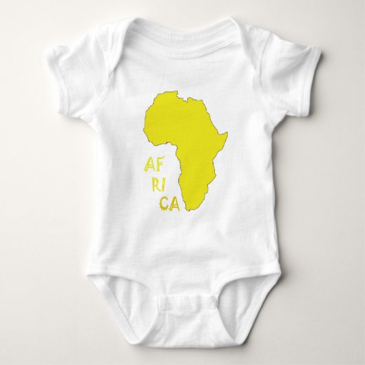 Funky Gele Afrika Kaart Romper (Voorkant)