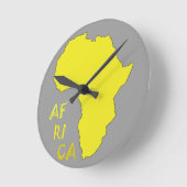 Funky Gele Afrika Kaart Ronde Klok (Hoek)