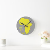Funky Gele Afrika Kaart Ronde Klok (Huis)