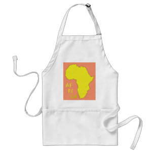 Funky Gele Afrika Kaart Standaard Schort