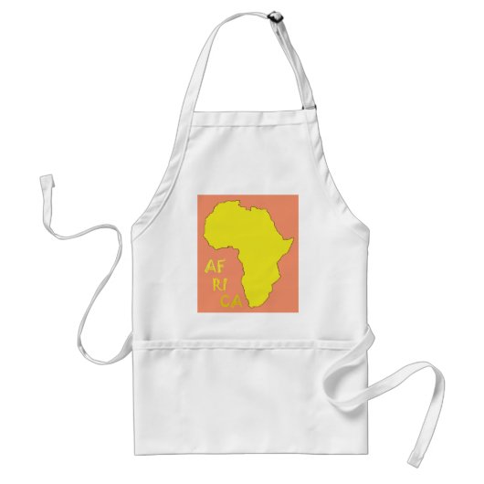 Funky Gele Afrika Kaart Standaard Schort (Voorkant)