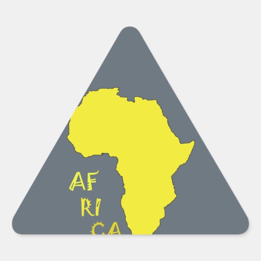 Funky Gele Afrika Kaart Sticker (Voorkant)