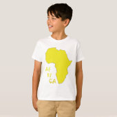 Funky Gele Afrika Kaart T-shirt (Voorkant volledig)