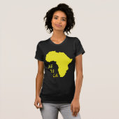 Funky Gele Afrika Kaart T-shirt (Voorkant volledig)
