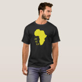Funky Gele Afrika Kaart T-shirt (Voorkant volledig)