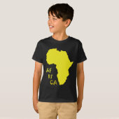 Funky Gele Afrika Kaart T-shirt (Voorkant volledig)