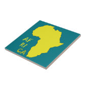 Funky Gele Afrika Kaart Tegeltje (Zijkant)