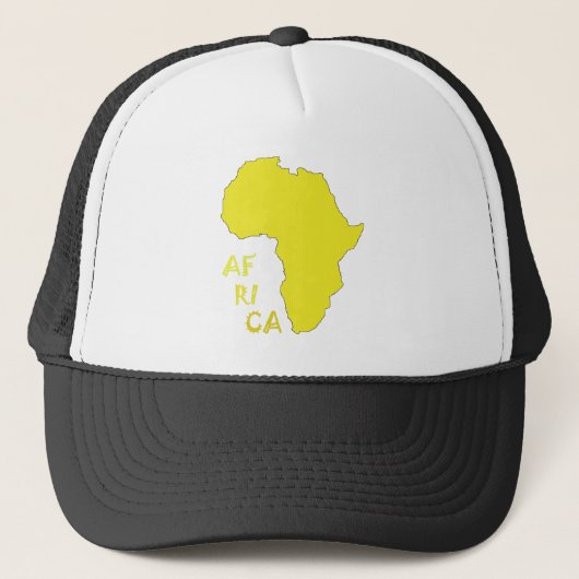 Funky Gele Afrika Kaart Trucker Pet (Voorkant)