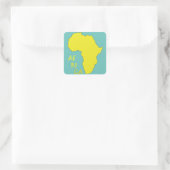Funky Gele Afrika Kaart Vierkante Sticker (Tas)