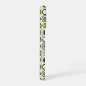 Funky gele witte cirkels retro midcentury iPhone 16 hoesje (Rechterkant)