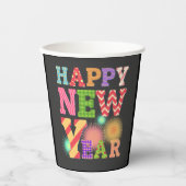 Funky gelukkig nieuwjaar papieren bekers (Voorkant)