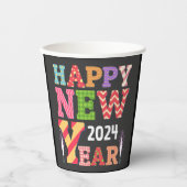 Funky gelukkig nieuwjaar papieren bekers (Voorkant)