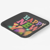 Funky gelukkig nieuwjaar papieren bordje (Gebogen)