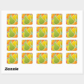 Funky gemengde peren vierkante sticker (Vel)
