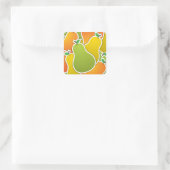 Funky gemengde peren vierkante sticker (Tas)