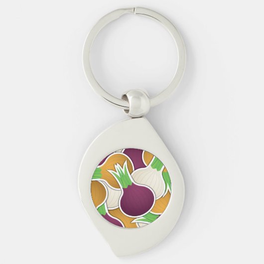 Funky gemengde uien sleutelhanger (Voorkant)