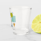 Funky Geometric Flowchart Throwback Mid Century Shot Glas (Rechts)