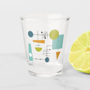 Funky Geometric Flowchart Throwback Mid Century Shot Glas