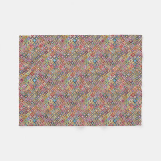 Funky Geometric Granny Style Squares Fleece Deken (Voorkant (Horizontaal))