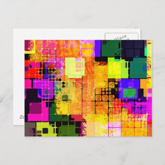 Funky Geometric Multicolored Design Briefkaart (Voorkant / Achterkant)