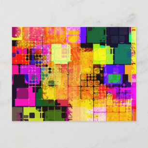 Funky Geometric Multicolored Design Briefkaart
