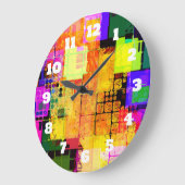 Funky Geometric Multicolored Design Grote Klok (Hoek)
