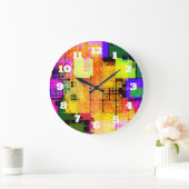 Funky Geometric Multicolored Design Grote Klok (Huis)