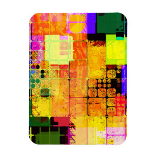 Funky Geometric Multicolored Design Magneet