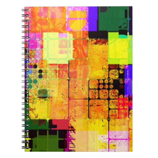 Funky Geometric Multicolored Design Notitieboek (Voorkant)
