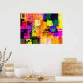 Funky Geometric Multicolored Design Poster (Keuken)