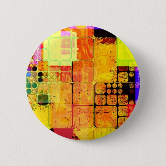 Funky Geometric Multicolored Design Ronde Button 5,7 Cm (Voorkant)