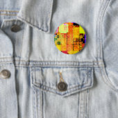 Funky Geometric Multicolored Design Ronde Button 5,7 Cm (In situ)