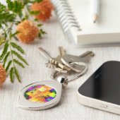 Funky Geometric Multicolored Design Sleutelhanger (Zijkant)