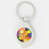 Funky Geometric Multicolored Design Sleutelhanger (Voorkant)