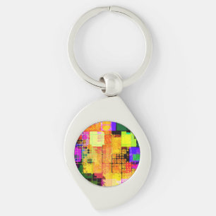 Funky Geometric Multicolored Design Sleutelhanger