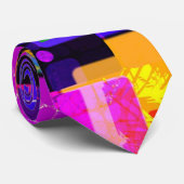 Funky Geometric Multicolored Design Stropdas (Opgerold)