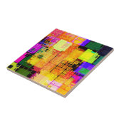 Funky Geometric Multicolored Design Tegeltje (Zijkant)