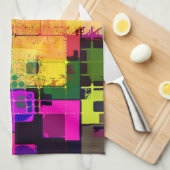 Funky Geometric Multicolored Design Theedoek (Quarter Fold)