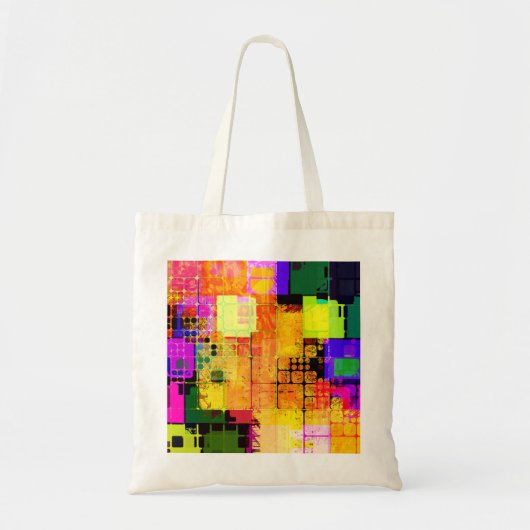 Funky Geometric Multicolored Design Tote Bag (Voorkant)