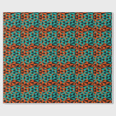 Funky Geometric Oranje Black Blauwgroen Bold Patte Cadeaupapier (Vlak)