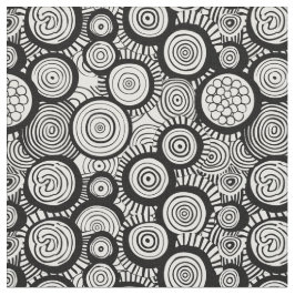 Funky geometrisch Afrikaans zwart-wit patroon 1 Stof