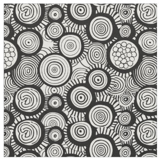 Funky geometrisch Afrikaans zwart-wit patroon 1 Stof