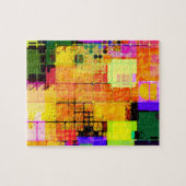 Funky geometrisch meerkleurig ontwerp legpuzzel (Horizontaal)