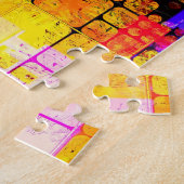 Funky geometrisch meerkleurig ontwerp legpuzzel (Zijkant)
